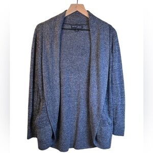 Barefoot Dreams Cozychic Lite Cardigan Sweater Marbled Blue Gray Size XS